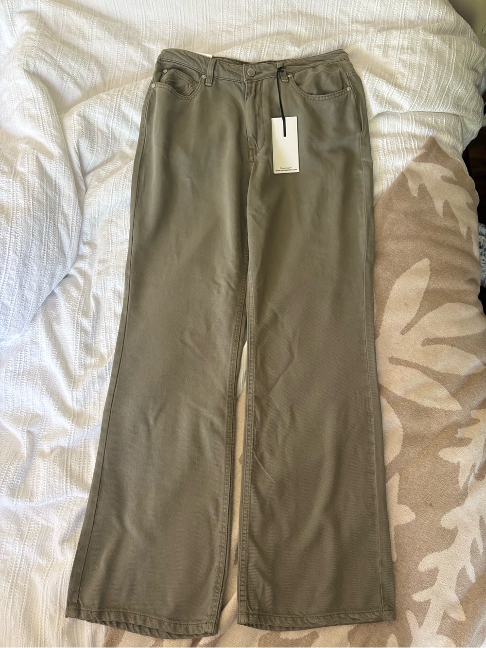 OAT New York Olive Flare Trousers